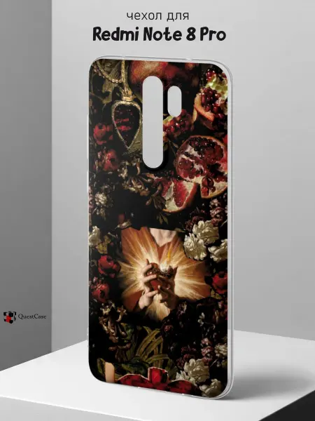 QuestCase Чехол на Redmi Note 8 Pro с принтом Гранат