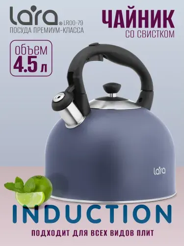 Lara Большой чайник для плиты со свистком 4,5 л LR00-79