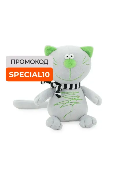 ORANGE TOYS Игрушка Кот Батон, 15 см, светло-серый