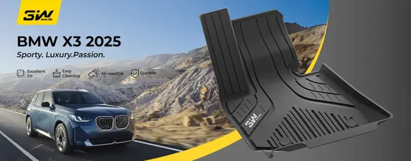 Коврики в салон 3D TPEMATS, BMW X3 (G45) 2025-, противоскользящие, с бортами, морозостойкие, термопластичная резина