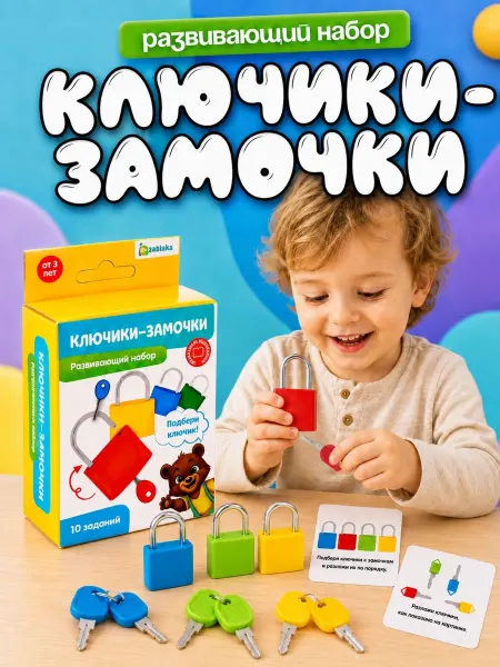 IQ-Zabiaka Развивающая игрушка 3 года Замочки Ключики