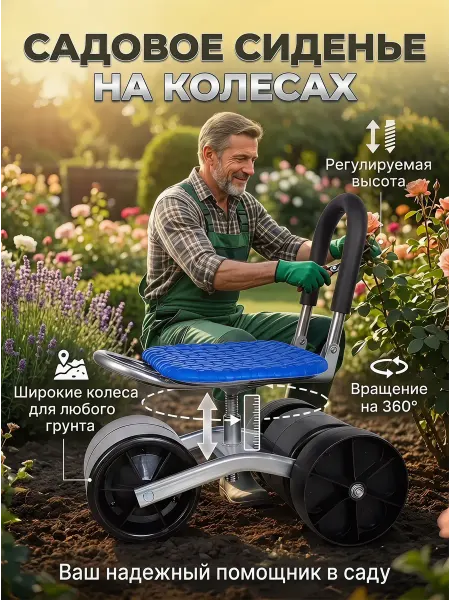 Садовая скамейка на колесах. 150 кг