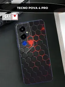 Силиконовый чехол на Tecno Pova 4 Pro / Текно Пова 4 Про карбон
