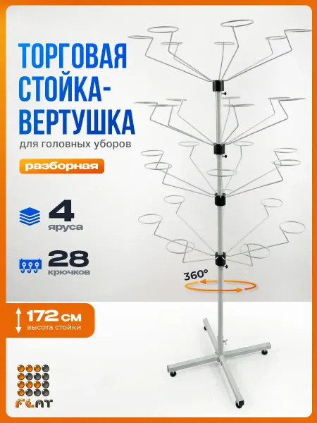 Стойка торговая вращающаяся, для головных уборов