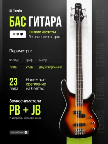 Terris Бас-гитара 4 струны THB-43 SB