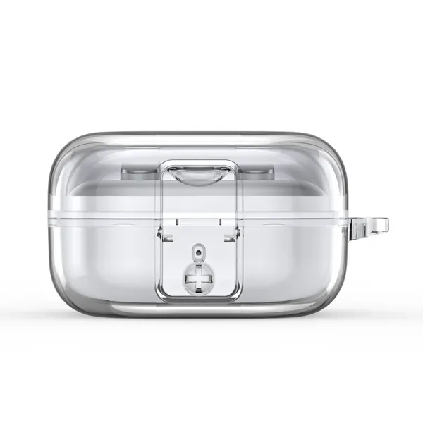 Прозрачный плотный чехол из TPU для наушников Samsung Buds4 и Buds 4 Pro, серия SECI Series от Dux Ducis, в комплекте с карабином