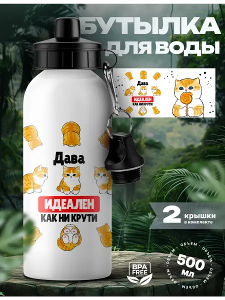 Rocket Print Спортивная бутылка для воды Давид ты идеальный