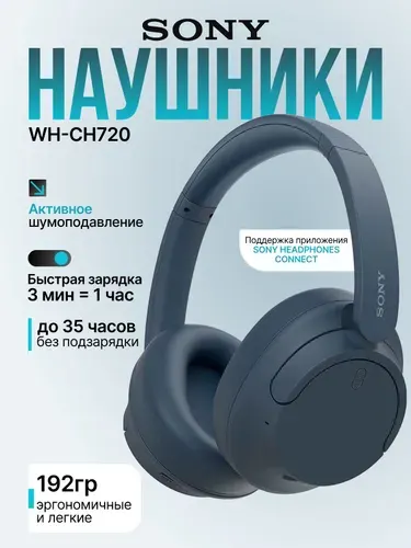 Беспроводные наушники Sony WH-CH720N, полноразмерные, черный