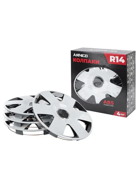ARNEZI Колпаки R14 Epsilon 4шт бело-черные ABS-пластик A0702046