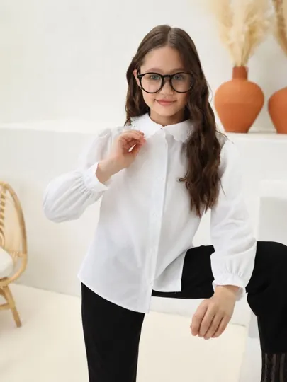 Школьная форма для девочек, блузка-белая кофточка, 4-8 лет