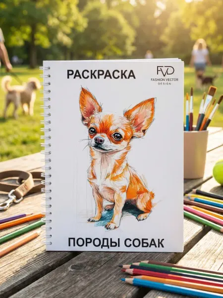 Fashion Vector Design Раскраска антистресс для девочек щенки
