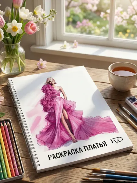 FVD Раскраска антистресс для девочек модная весна