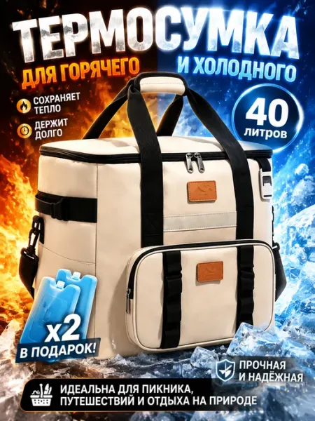 Термосумка холодильник с хладоэлементами большая