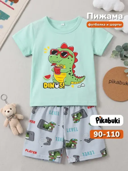 PIKABUKI Пижама летняя детская футболка шорты