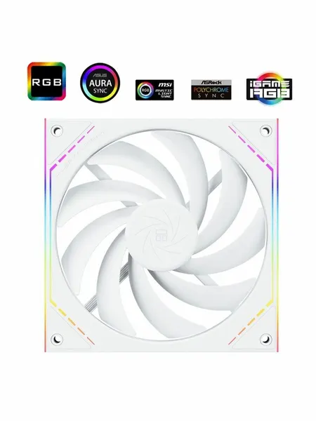 Вентилятор для корпуса компьютера Thermalright TL-M140W тихий 140мм белый с ARGB