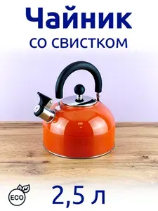Чайник со свистком 2.7 л нержавеющая сталь для плиты