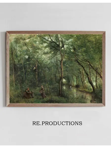 Re.productions Постер The Eel Gatherers - Jean-Baptiste-Camille Corot
