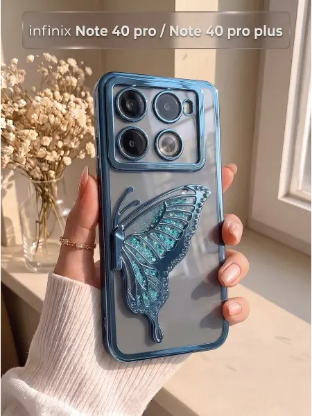 РИНОФОН Чехол с бабочкой на Infinix Note 40 Pro, Note 40 Pro Plus