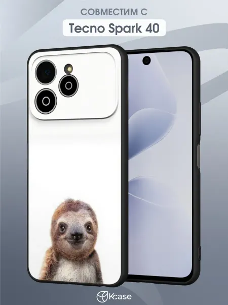 Kcase Чехол на Tecno Spark 40 с принтом Ленивец