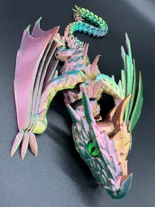 Подвижная игрушка фигурка дракон , статуэтка декоративная из эко-пластик PLA , ширина крыльев 40 см