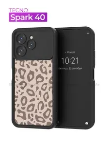 Чехол на Tecno Spark 40 / Техно Спарк 40 с принтом, Леопард нюдовый