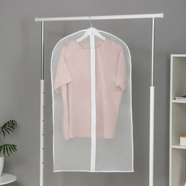 Доляна Чехол для одежды, 60×100 см, плотный, серый