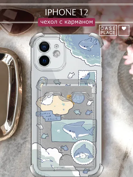 Case Place Чехол на iPhone 12 с карманом летний