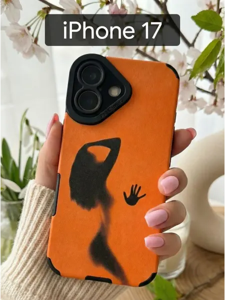 Red Cat Чехол на iPhone 17 Нубук Силуэт