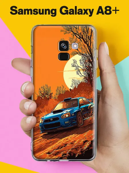 Samsung Чехол на A8 Plus 2018 с принтом Оранжевый закат