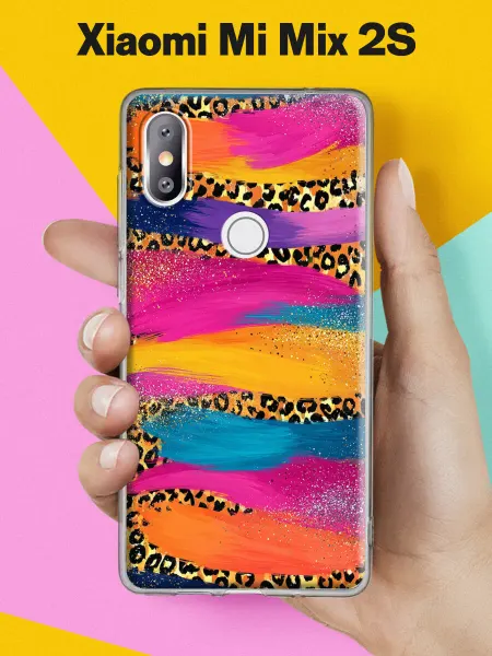 Xiaomi Чехол на Mi Mix 2S с принтом Леопардовый глитч