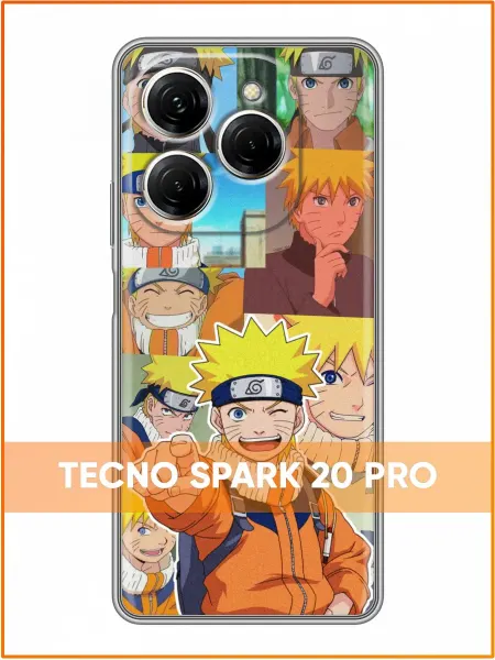Case Face Чехол на Tecno Spark 20 Pro с принтом Аниме Наруто