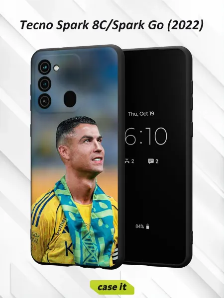 Case it Чехол на Tecno Spark 8C GO 2022 Жёлтая форма Роналду