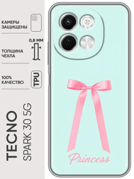 Trendmall Чехол на Tecno Spark 30 5G бантик для девочки