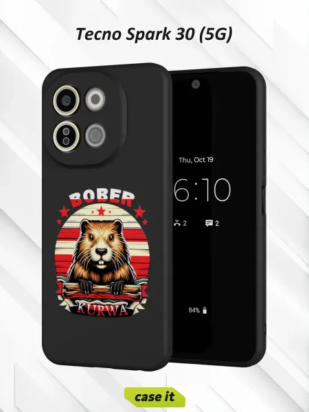 Case it Чехол на Tecno Spark 30 5Gс принтом Бобер
