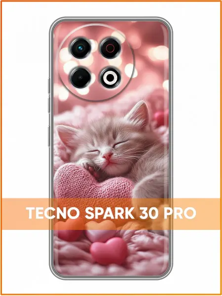 Case Face Чехол на Tecno Spark 30 Pro с принтом Котенок