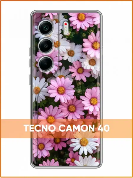 Case Face Чехол на Tecno Camon 40 с принтом Ромашки