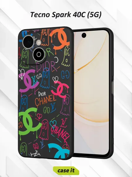 Case it Чехол на Tecno Spark 40C (5G)с принтом Бренды