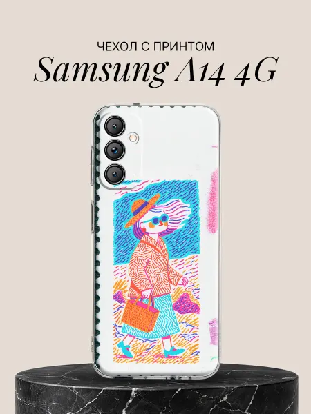 Samsung Чехол на A14 4G с принтом Модница в солнечных очках