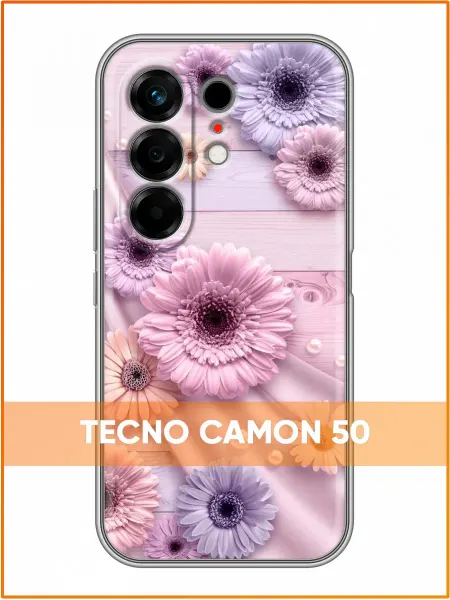 Case Face Чехол на Tecno Camon 50 с принтом Цветочки нежные
