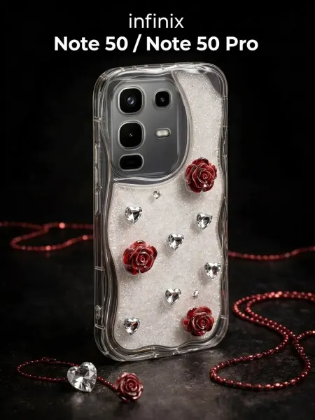 РИНОФОН Чехол с розами на Infinix Note 50, Infinix Note 50 Pro