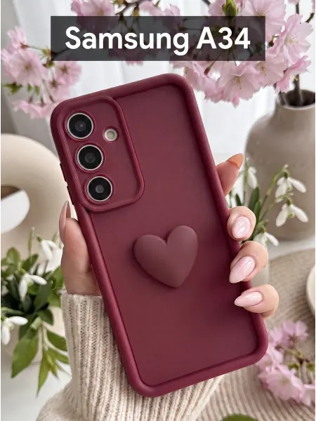 Orangeman Чехол на Samsung Galaxy A34 Сердечко Бордо