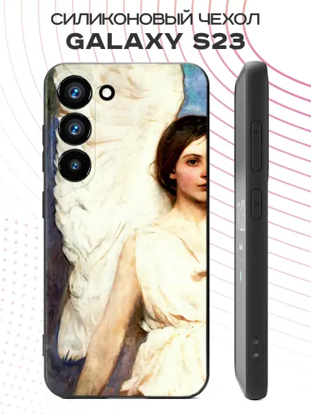 PBl store Чехол на Samsung S23 с принтом Ангел с цветами