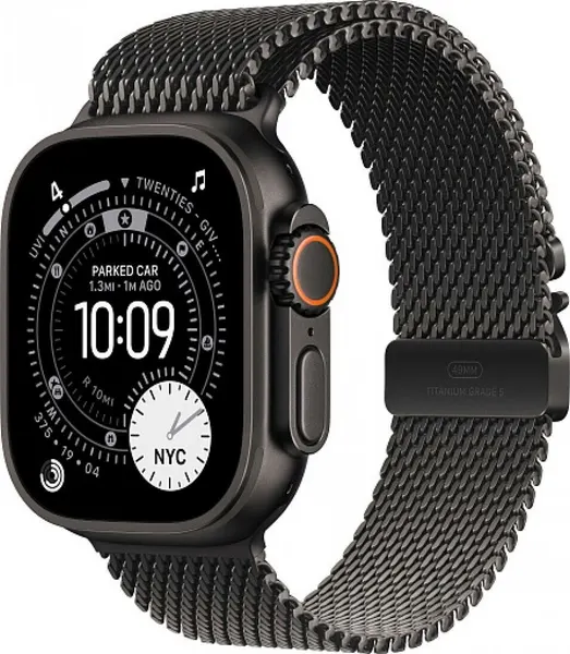 Часы Apple Watch Ultra 3 2025 49mm Natural Titanium Case With Natural Milanese Loop, S, (Серый/Бежевый/Титановый)