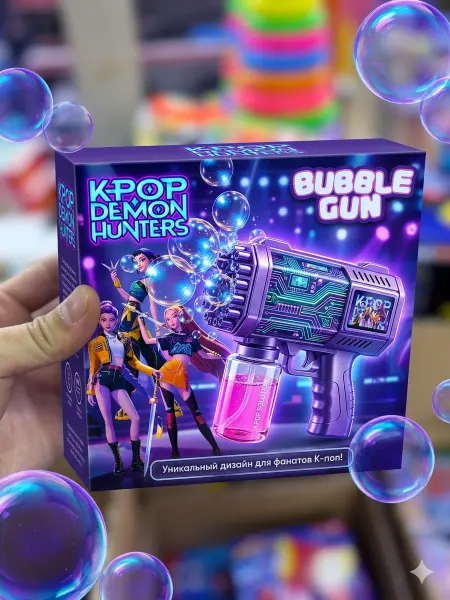 FunnyZone Пистолет для мыльных пузырей детский, bubble gun