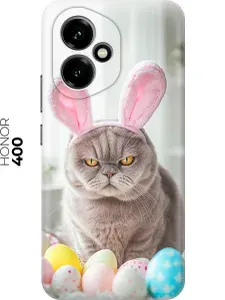 Силиконовый чехол на Honor 400 с принтом "Пасхальный котик"
