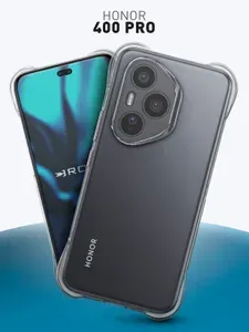 Противоударный чехол для Honor 400 Pro (Хонор 400 Про) с усиленными углами и защитой модуля камер, силиконовый прозрачный ROSCO