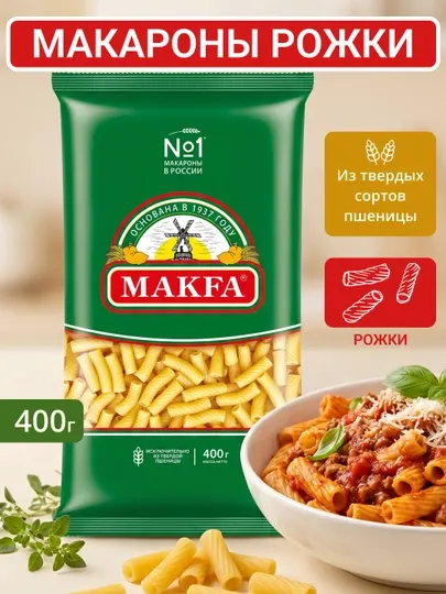 Makfa Макароны "Рожки" 400 г