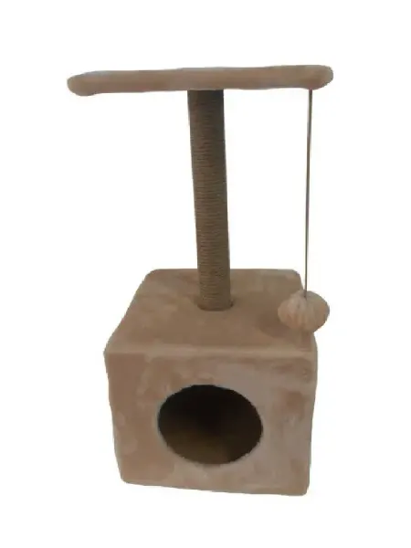 Homecat Когтеточка-домик для кошек с площадкой, 37х37х68 см
