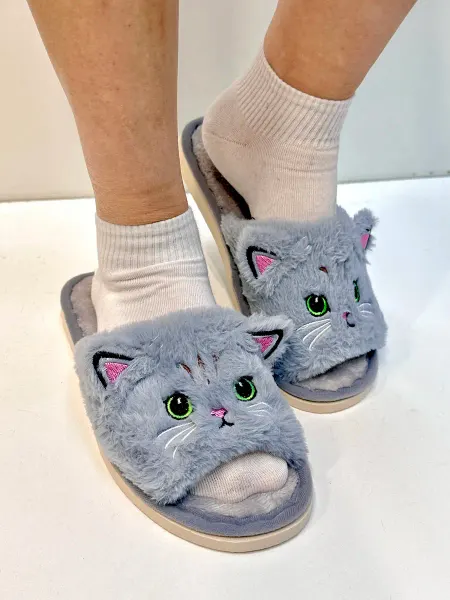 MIE STORE Домашние тапочки кошка с закрытым носом