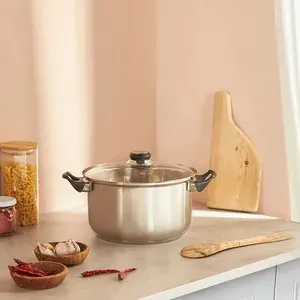 Кастрюля из нержавеющей стали со стеклянной крышкой 2.3 л